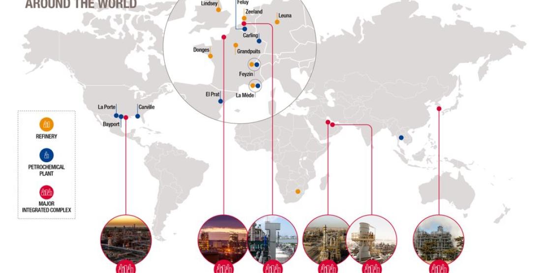 Our 6 integrated refining and petrochemicals platforms around the world
