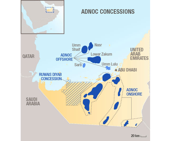 Map ADNOC concessions